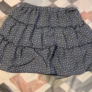 ROMWE blue floral skirt